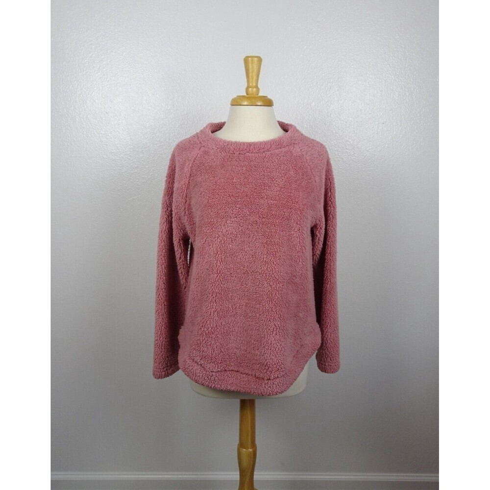 LOFT Women's Fleece Sweater Pink Mauve Comfy Soft Plush  Athleisure Size M - Picture 3 of 11